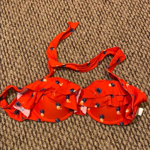 Red pineapple print bikini top - Picture 2 of 4